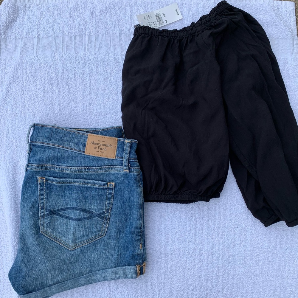 NWT Brandy Melville Black Off The Shoulder Top